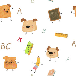 可爱卡通学习元素插画