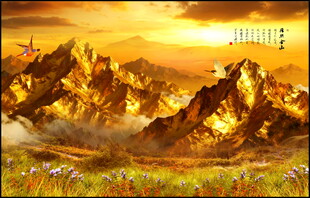 日照金山山水画