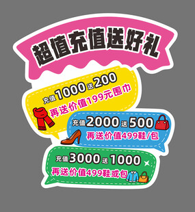 超值充值送好礼优惠海报