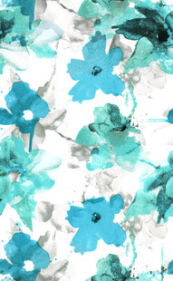蓝绿花卉图案背景