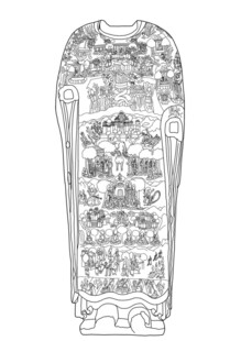 北齐卢舍那佛像矢量AI线稿