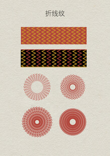 几何折线传统青铜器图案纹样元素
