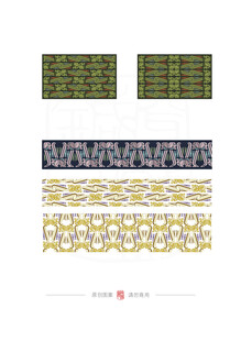多样精美装饰边框图案夔龙纹