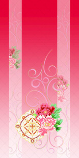 粉色条纹花卉装饰图案