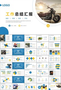 摩托车骑行极限运动动态PPT