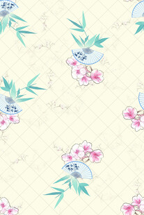淡雅花卉竹叶图案背景