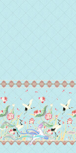 中式风仙鹤花纹装饰图案