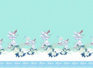 蓝底花卉图案装饰素材