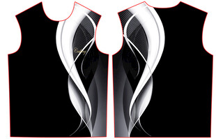 时尚黑白无袖上衣设计图