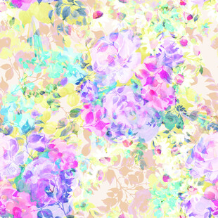 梦幻多彩花卉抽象图案
