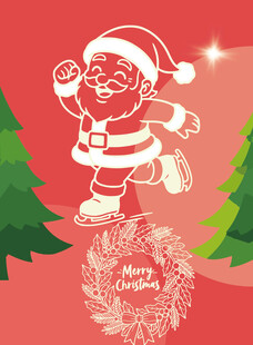 圣诞老人欢乐送礼物圣诞节海报