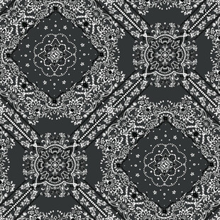 黑白几何花纹图案矢量图