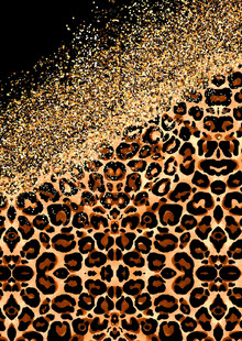 豹纹与金粉背景纹理图案