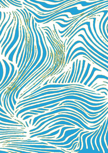 蓝白波浪纹理抽象图案