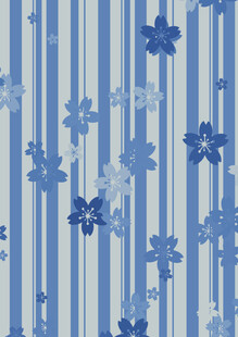 蓝花竖条纹图案背景
