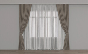 简约风格室内窗帘su模型