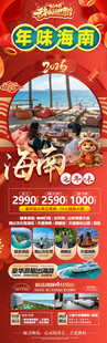 新年海南三亚春节旅游海报