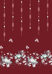 中式花鸟垂饰背景图案汉服