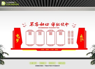 不忘初心文化墙