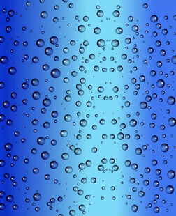 蓝色背景上的晶莹水滴