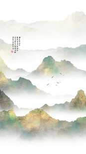 别墅玄关水墨画