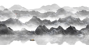 意境水墨山水画