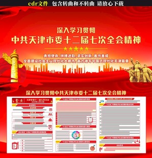 天津市十二届七次全会展板