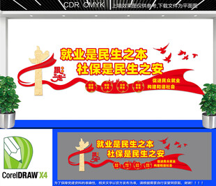 就业保障文化墙