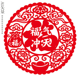 福字门贴福气冲天窗花新年静电贴