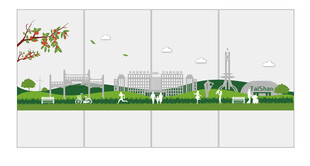 城市人物剪影分层文件