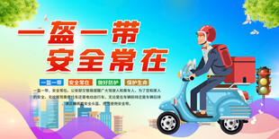 一盔一带交通安全展板