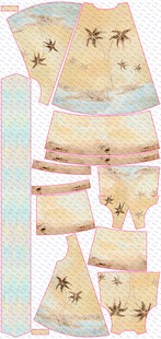 海星图案沙滩风布料