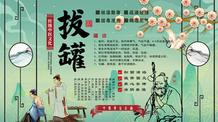 中医拔罐背景墙