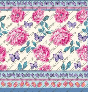 粉色花卉蝴蝶图案设计