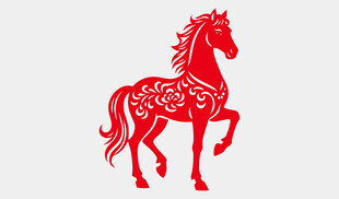 新年剪纸生肖马