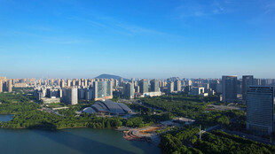 合肥政务区天鹅湖航拍