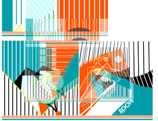 抽象几何风格艺术插画