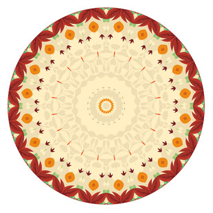 圆形复古地毯印花