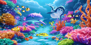 海洋世界背景墙