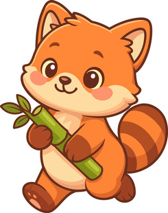 抱着竹子的可爱小熊猫