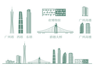 天河区珠江新城地标建筑城市
