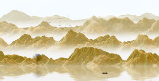 新中式水墨山水画