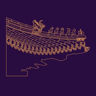 中式古建筑屋檐线条图