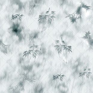 水墨风竹叶背景图案汉服