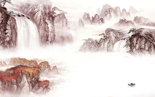 人气 简约现代山水 TIF分层