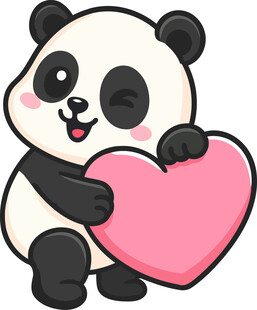 抱爱心的可爱熊猫
