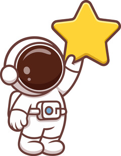 可爱宇航员举星星