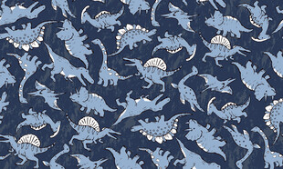 蓝色恐龙图案无缝背景