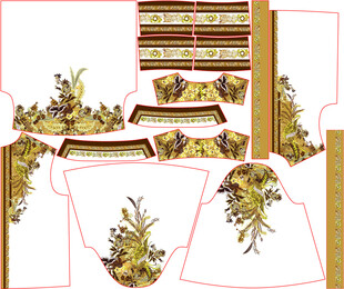 复古植物图案设计素材