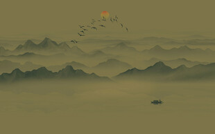 新中式水墨山水画